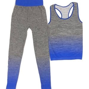 Women's 2 Piece Workout Tank Top + Legging Set Gym